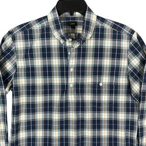 J Crew Plaid Shirt Men L Casual Everyday Workwear Layering Classic Fit‎ Office